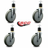 Service Caster 6'' Gray Poly Wheel Swivel 1-7/8'' Expanding Stem Caster Set, 4PK SCC-EX20S614-PPUB-178-4